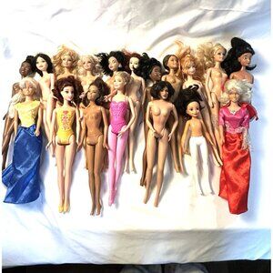 “Lot of 18 Mattel Barbie, Unbranded & Disney Princess Dolls  Restore or Parts